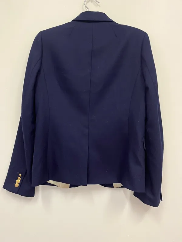 J. Crew Schoolboy Wool blend Navy Blazer with Gold Buttons size 6 - Image 4