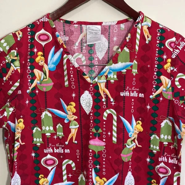 Disney Tinkerbell Women’s Scrub Top Size XS - Image 2