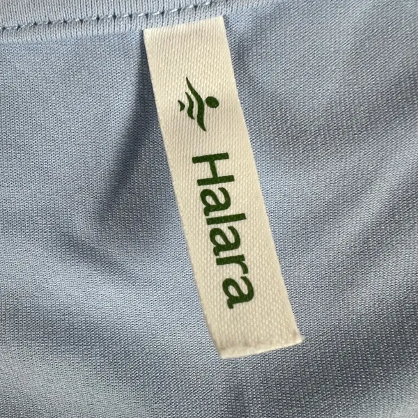Halara NWT Crossover V-Neck Ruched Blouse Cap Sleeve Angel Falls Blue Top Size S - Image 3