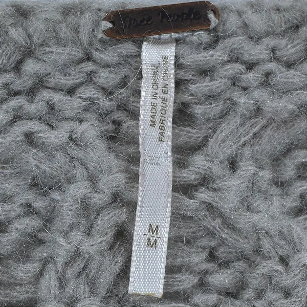 Free People Grey Cable Knit Pointelle Scoop Neck Sweater Womens Medium - Image 3