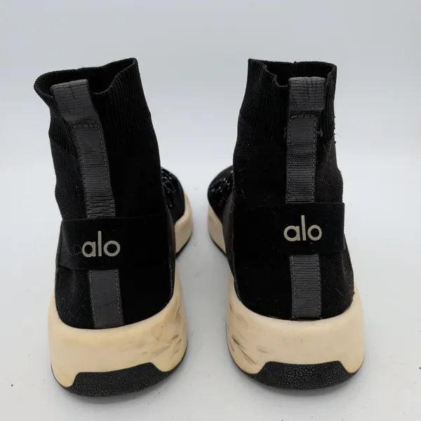 Alo Yoga Wanderer Sneaker Black Knit High Top Sock Fit‎ Women 8 A0058W-BLACK - Image 5