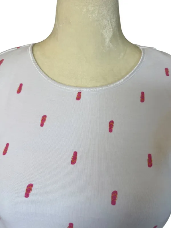 Christopher & Banks white sleeveless flip flop print tank top women's size M - Image 5