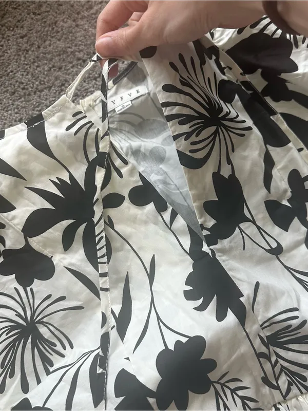 Nordstrom Black & White Floral Mini Dress - Image 3