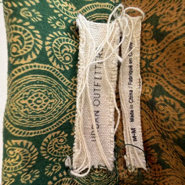 Urban Outfitters medium satin 70's retro disco willow tie green 60's party - Image 12
