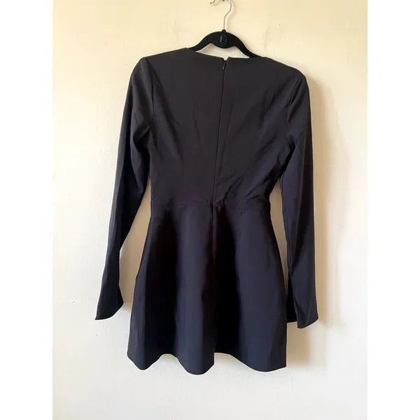 Oh Polly Taesha Square-Neck Structured Tulip Mini Dress Black Size 4 New CLM - Image 7