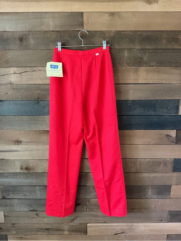 Vintage Levi’s Womenswear Red High Waist Trousers Deadstock 70s Pants - Image 8