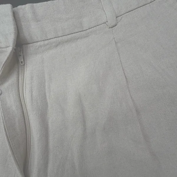 Zara Linen Blend Ecru High Rise Shorts M 8 GUC (SEE NOTE) - Image 10