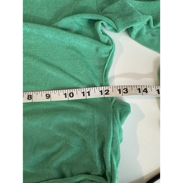 Dramatic Cowl-Neck Draped Back Maxi Dress Medium Green Long Sleeve Formal Sexy - Image 11