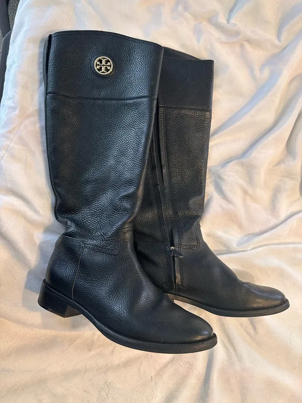 Tory Burch Pebbled Leather Riding Boots  - Image 3