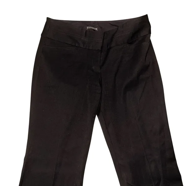 Express 'Editor' Mid-Rise Boot Cut Dress Pant in Black Twill Size 6 Regular - Image 4