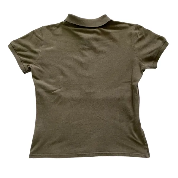 Women’s Olive Green Burberry Polo Shirt Size Medium - Image 3