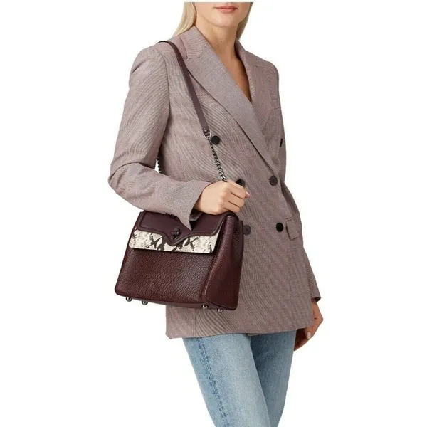 Rent the runway Rebecca Minkoff multi Phoebe top handle ruby leather purse snake - Image 3