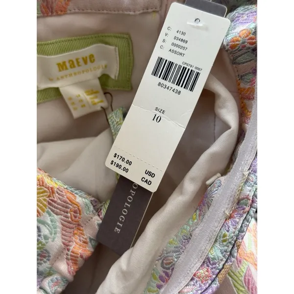 Anthropologie Maeve Strapless Bow Mini Dress Pastel Cutout‎ Tree Floral NWT 10 - Image 8