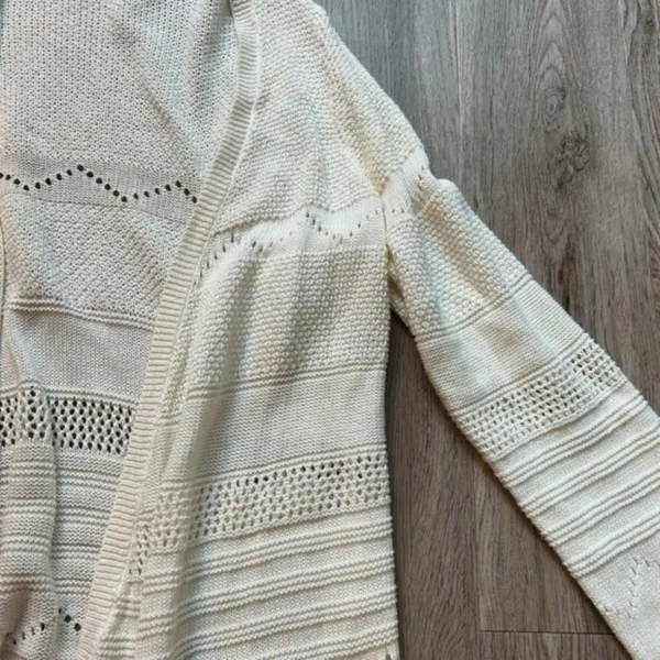 Draped Front Mixed Stitch Cardigan Plus Size 2X - Image 6