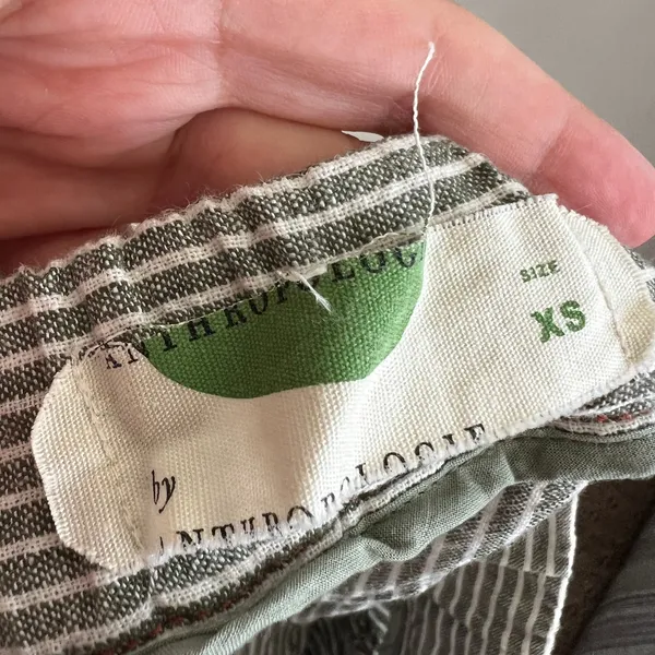 Anthropologie Seashore Striped Linen Pants Green Coastal Minimalist‎ XS - Image 5