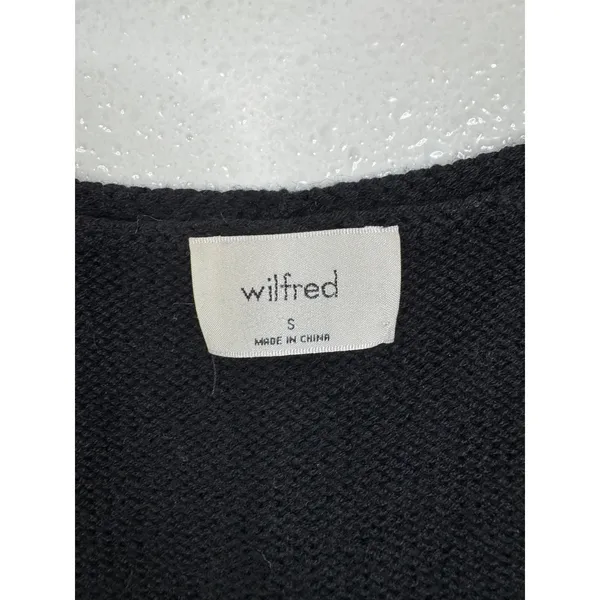 Wilfred Aritzia Black Knit V-Neck Cropped Sweater Vest Wool Cotton Blend Small - Image 3