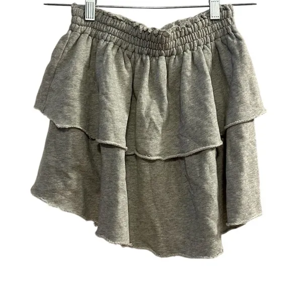 Aerie Women's XS Gray Tiered Ruffle Mini Skirt‎ - Image 4