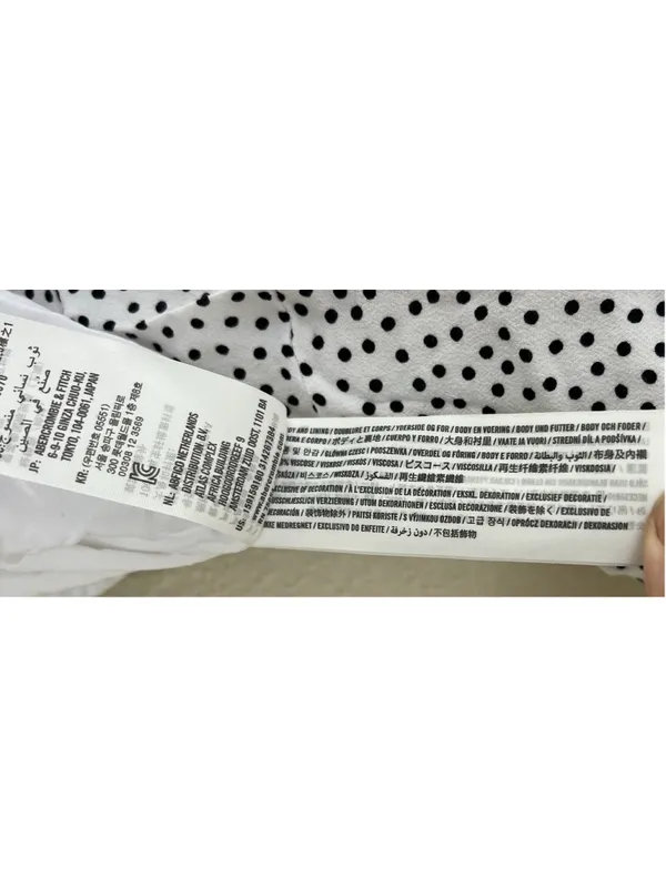 Abercrombie & Fitch Polka Dot Button Front Mini Dress White Black Retro Minimal - Image 8