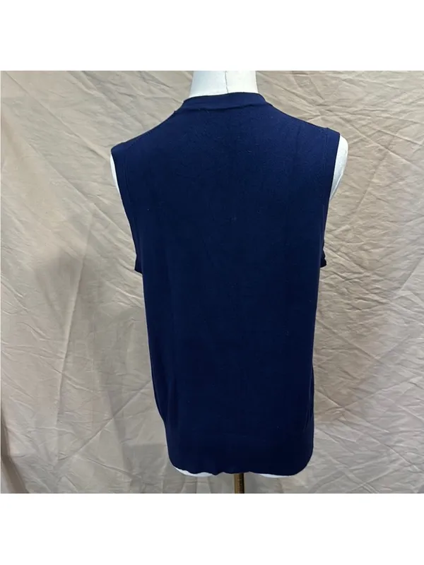 Zara Navy Sleeveless Crewneck Knit Tank - Image 4