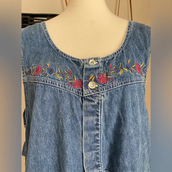 Street Blues Floral Denim Button Dress - Image 5