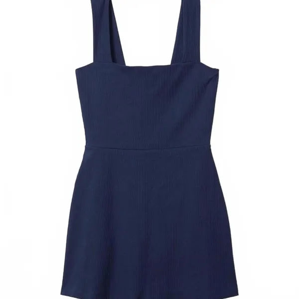 Victoria's Secret PINK Rib Square Neck Active Dress Navy Blue Women's Size Large - Image 3