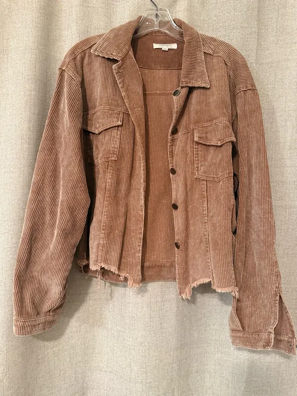 12th Tribe Oversized Raw Edge Corduroy Shacket | M - Image 2