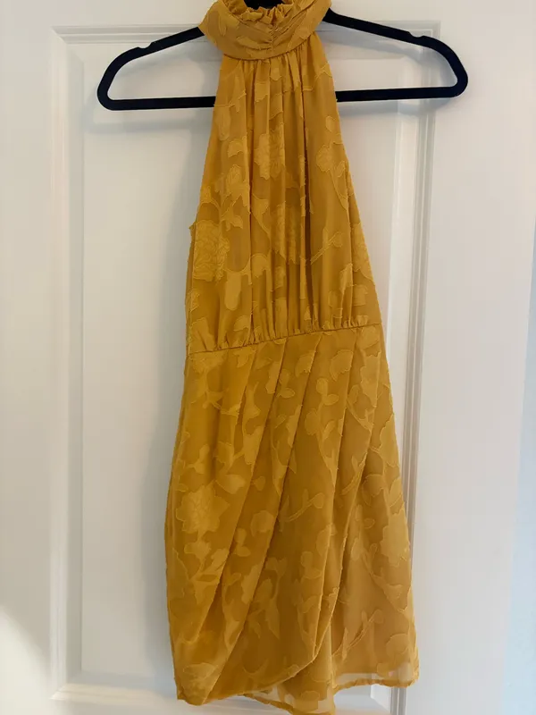 Lulus Yellow Halter Neck Dress - Image 2
