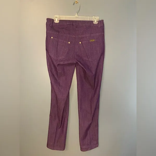 Iman purple‎ denim stretch pull on jeans Size small Purple - Image 2