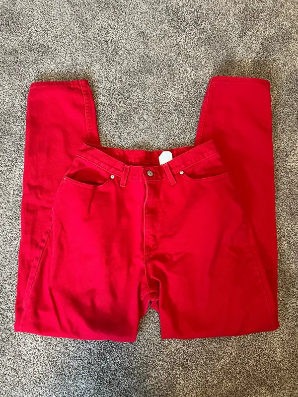 Vintage Faded Glory Red Straight-Leg Jeans - Image 2
