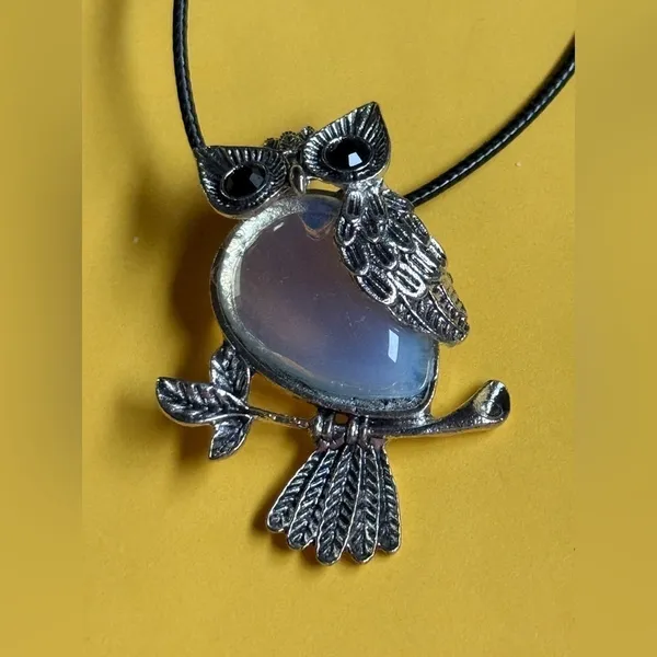 Silver Owl Pendant Necklace - Image 3