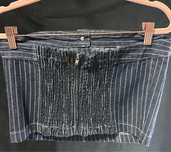 Edikted Strapless denim Top  - Image 3
