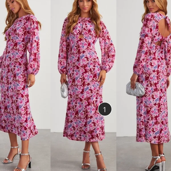 Lush Galata Chiffon Floral Midi Dress - Image 13