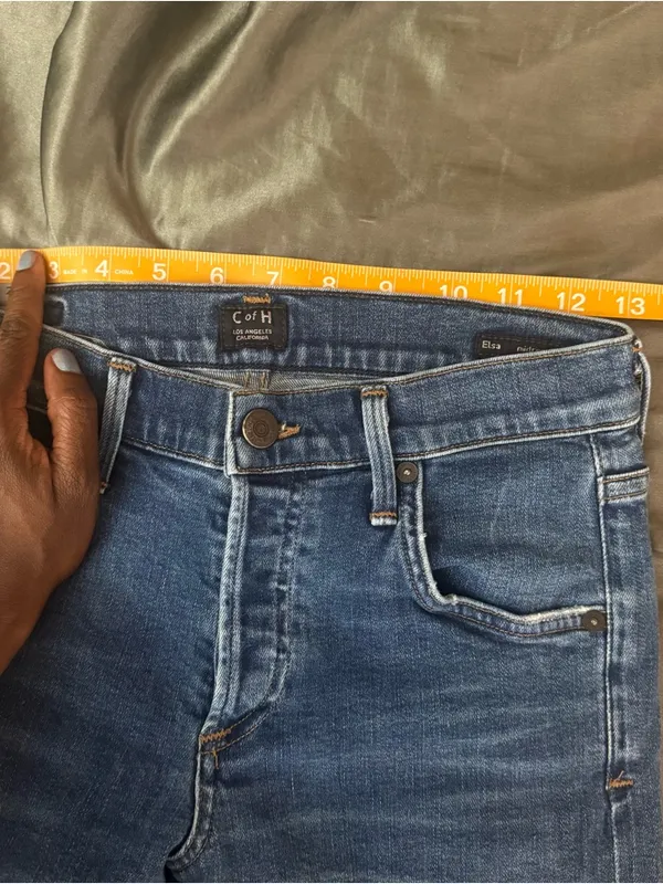 Citizens of Humanity Elsa Mid-Rise Skinny Crop Jeans dark wash ripped size 24 - Image 10