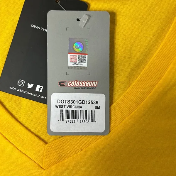 Colosseum West Virginia Mountaineers Tee Womens S Yellow V Neck T Shirt‎ Short Sleeve NEW - Image 8