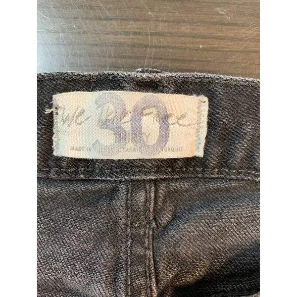 We The Free People‎ Distressed Black Jeans 30 Button Fly Denim Actual 34x29.5 - Image 5