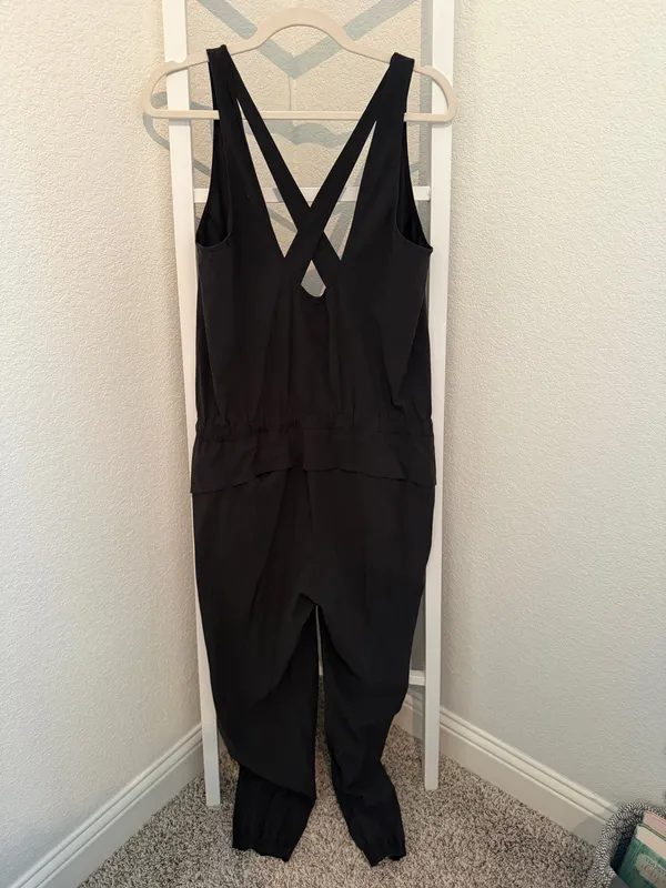 Lululemon Shift in Time Jumpsuit Black Size 10 Cross Back - Image 5