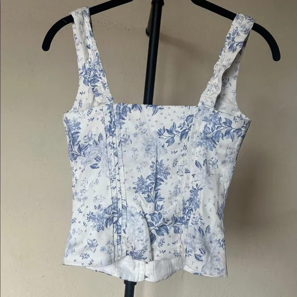 House of CB Chicca Blue Floral Top nwot size‎ XS D/DD - Image 6