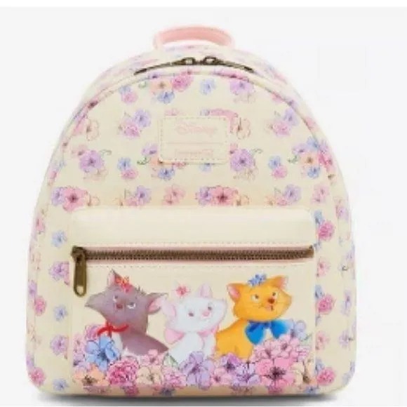Loungefly x Disney mini backpack Aristocrats Color Cream & Floral NWT - Image 2