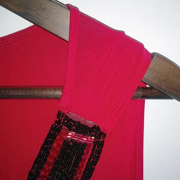 Perseption 2X Red Black Beaded Top Plus - Image 4