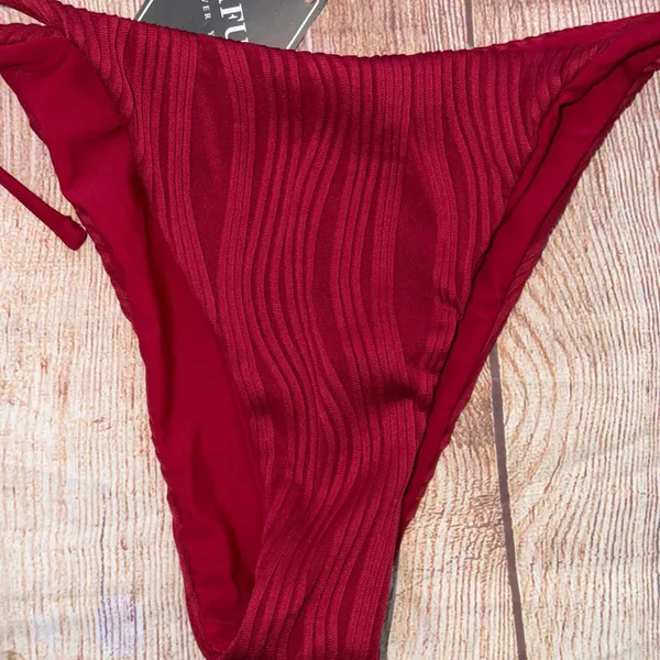 Zaful Red Textured Bikini Set NWT - Image 3