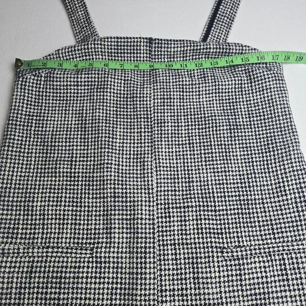 Abercrombie & Fitch Black White Houndstooth Pinafore‎ Mini Dress Pockets Medium - Image 7