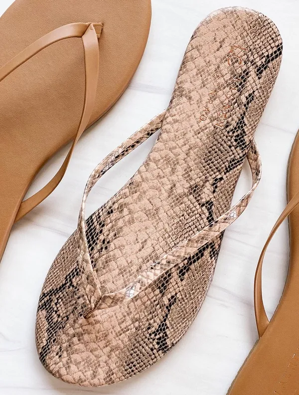 LC Lauren Conrad Snakeskin Animal Print Sandals Flip Flops - Image 2