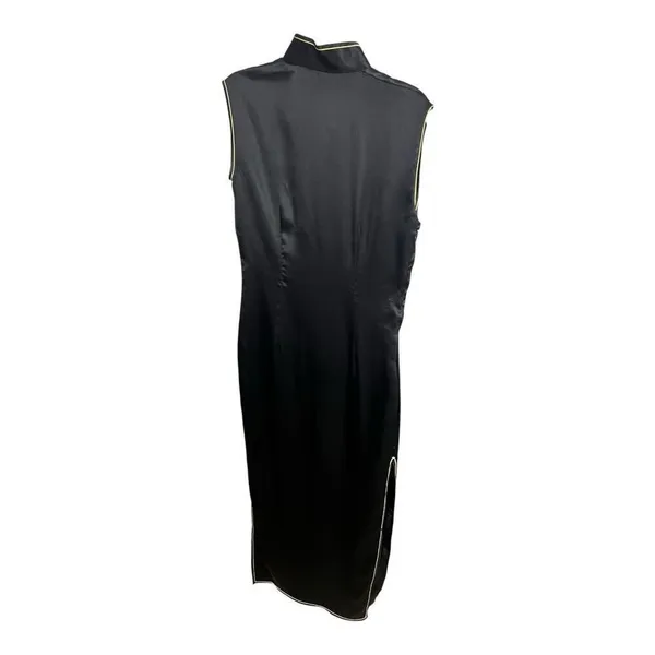 Oriental 100% Pure Silk Qipao Dress Size 32 (Small) Black Embroidered Cheongsam - Image 3