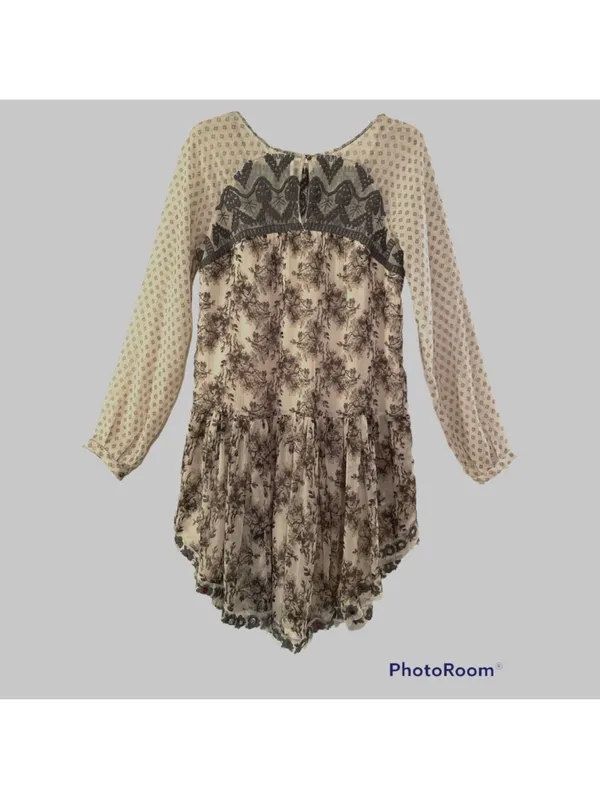 Free people Elsie Sheer Lace Boho Dress in Magnolia Combo - Image 4