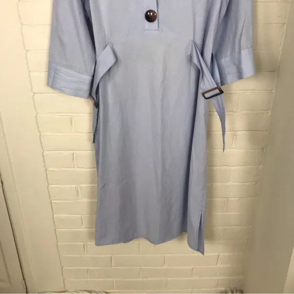 Zara Basic Light Blue Casual Style Shirtdress Size S - Image 4