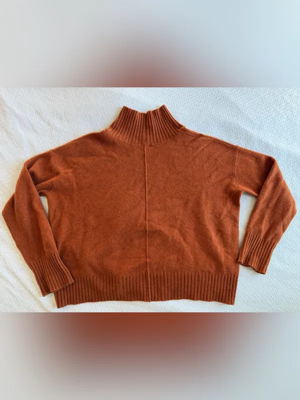 Free People Poppy Cashmere Turtleneck Sweater Copper - Image 3