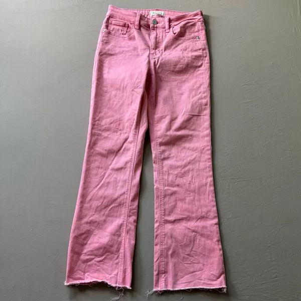 Francesca's Harper Heritage Pink Mid Rise Kick Crop Jeans - Image 5