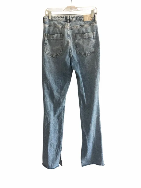 NTW Zara High Rise Flared Slim Ankle Slit Jeans in Light Blue size 6 - Image 3