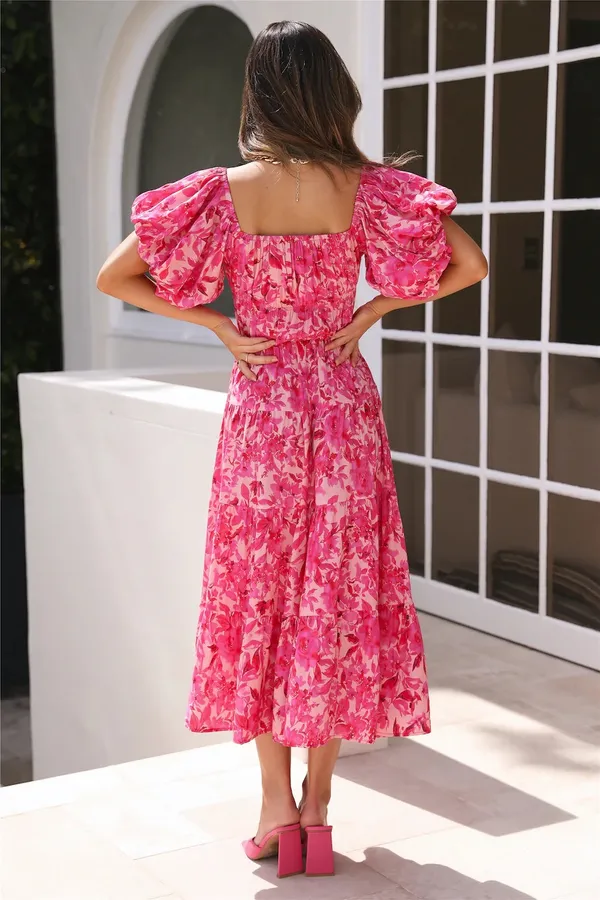 Hello Molly Midi Dress Pink - Image 3