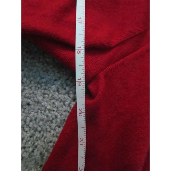 RSVP‎ by Talbots Sweater Large Red Jeweled Ruffle Neck Holiday Cashmere Blend - Image 4